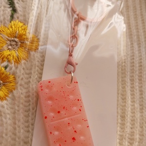 Rózsaszín Dominó Kulcstartó - táska & tok - kulcstartó & táskadísz - kulcstartó - Meska.hu