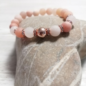 Matt Pink Aventurin Női Ásványkarkötő - ékszer - karkötő - gyöngyös karkötő - Meska.hu