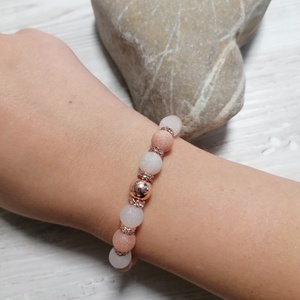 Matt Pink Aventurin Női Ásványkarkötő - ékszer - karkötő - gyöngyös karkötő - Meska.hu