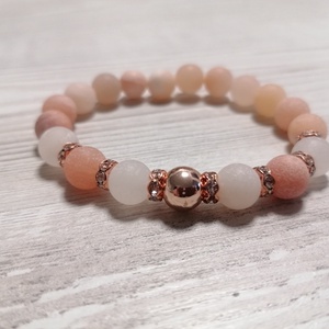 Matt Pink Aventurin Női Ásványkarkötő - ékszer - karkötő - gyöngyös karkötő - Meska.hu