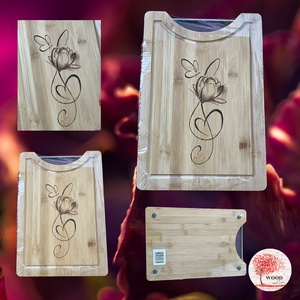 Bambusz vágódeszka - ajándék, Valentin nap, nőnap, anyák napja, stb. - Meska.hu