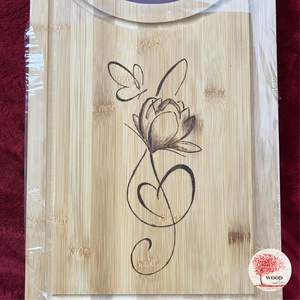Bambusz vágódeszka - ajándék, Valentin nap, nőnap, anyák napja, stb. - otthon & életmód - konyhafelszerelés, tálalás - sütés, főzés - vágódeszka - Meska.hu