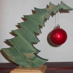 Asztali fenyő, Karácsony, Karácsonyi lakásdekoráció, Karácsonyfadíszek, Famegmunkálás, MESKA