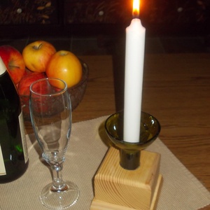 Gyertyatartó, Otthon & Életmód, Gyertya, illat, aroma, Gyertyatartó, Famegmunkálás, Üvegművészet, MESKA