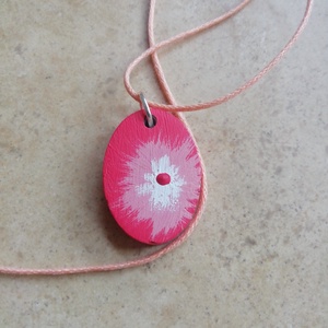 Piros beton medál nyaklánc-KIFUTÓ TERMÉK - ékszer - nyaklánc - medálos nyaklánc - Meska.hu