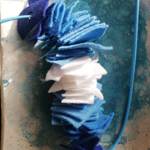 Kék filc statement nyaklánc , Ékszer, Nyaklánc, Statement nyaklánc, Ékszerkészítés, MESKA