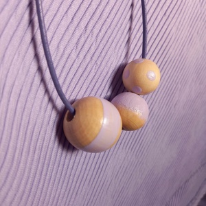 Lila festett pasztell fagyöngy nyaklánc-KIFUTÓ TERMÉK - ékszer - nyaklánc - bogyós nyaklánc - Meska.hu