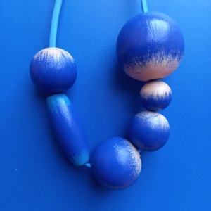 Kék fagyöngy nyaklánc  - ékszer - nyaklánc - bogyós nyaklánc - Meska.hu