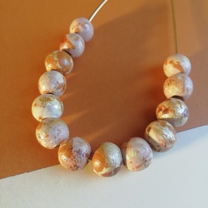 Arany és narancssárga fagyöngy nyaklánc  - ékszer - nyaklánc - bogyós nyaklánc - Meska.hu