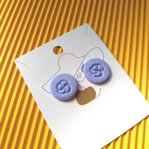 Halványlila kerek gyurma fülbevaló, Ékszer, Fülbevaló, Pötty fülbevaló, Ékszerkészítés, MESKA