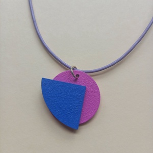 Kék és fukszia aszimmetrikus absztrakt szett-KIFUTÓ TERMÉK - ékszer - ékszerszett - Meska.hu