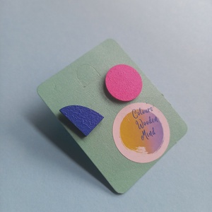 Kék és fukszia aszimmetrikus absztrakt szett-KIFUTÓ TERMÉK - ékszer - ékszerszett - Meska.hu