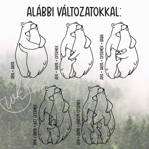 Vágódeszka gravírozva - Medve család - otthon & életmód - konyhafelszerelés, tálalás - sütés, főzés - vágódeszka - Meska.hu