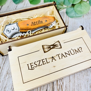 Tanúfelkérő ajándék - Névreszóló zsebkés ajándékdobozzal - Meska.hu
