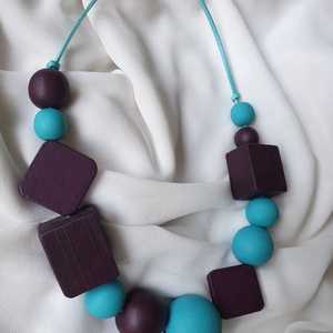 Fa geometrikus nyaklánc - ékszer - nyaklánc - bogyós nyaklánc - Meska.hu