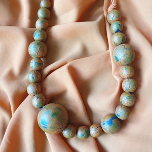 Terrakotta fa nyaklánc - UTOLSÓ DARAB! - ékszer - nyaklánc - statement nyaklánc - Meska.hu