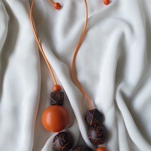 VULKÁN fa design nyaklánc - ékszer - nyaklánc - statement nyaklánc - Meska.hu