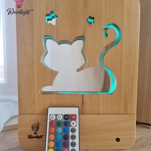 Woodlight Csodalámpa-Cica, Otthon & Életmód, Babaszoba, gyerekszoba, Babaszoba dekoráció, Famegmunkálás, MESKA