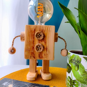 Egyedi kézműves design robot lámpa � különleges dekor - otthon & életmód - lámpa - asztali lámpa - Meska.hu