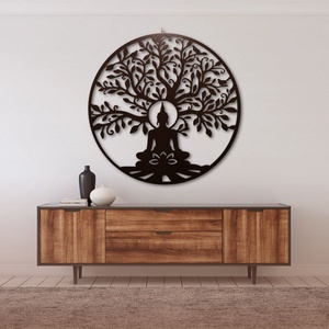 Buddhás életfa, falikép, 90cm átmérőjű, Otthon & Életmód, Dekoráció, Kép & Falikép, Fából készült kép, Famegmunkálás, MESKA