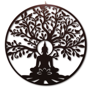 Buddhás életfa, falikép, 90cm átmérőjű - otthon & életmód - dekoráció - kép & falikép - fából készült kép - Meska.hu
