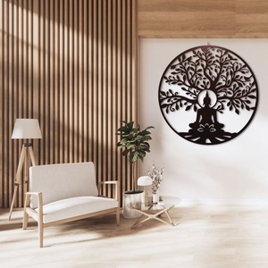 Buddhás életfa, falikép, 90cm átmérőjű - otthon & életmód - dekoráció - kép & falikép - fából készült kép - Meska.hu