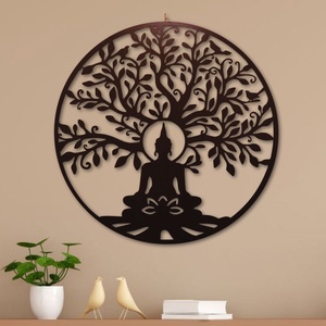 Buddhás életfa, falikép, 90cm átmérőjű - otthon & életmód - dekoráció - kép & falikép - fából készült kép - Meska.hu