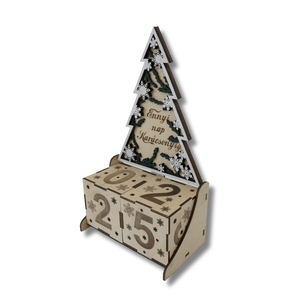 Karácsonyi fenyő visszaszámláló - LED világítással - karácsony - karácsonyi lakásdekoráció - karácsonyi lakásdíszek - Meska.hu