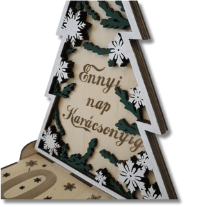 Karácsonyi fenyő visszaszámláló - LED világítással - karácsony - karácsonyi lakásdekoráció - karácsonyi lakásdíszek - Meska.hu