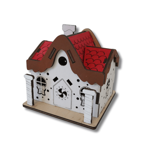 Masnis ház - LED világítással, Karácsony, Karácsonyi lakásdekoráció, Karácsonyi falu, házikó, Famegmunkálás, Festett tárgyak, MESKA