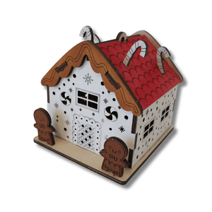 Mézeskalács ház - LED világítással, Karácsony, Karácsonyi lakásdekoráció, Karácsonyi falu, házikó, Famegmunkálás, Festett tárgyak, MESKA