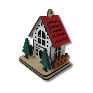 Kis házikó - LED világítással, Karácsony, Karácsonyi lakásdekoráció, Karácsonyi falu, házikó, Famegmunkálás, Festett tárgyak, MESKA