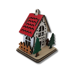 Kis házikó - LED világítással - karácsony - karácsonyi lakásdekoráció - karácsonyi falu, házikó - Meska.hu