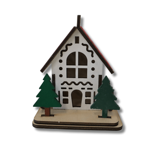 Kis házikó - LED világítással - karácsony - karácsonyi lakásdekoráció - karácsonyi falu, házikó - Meska.hu