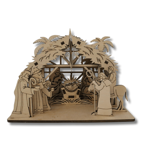 Betlehem - natúr - LED világítással - Meska.hu