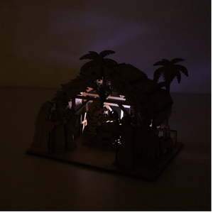 Betlehem - natúr - LED világítással - karácsony - karácsonyi lakásdekoráció - karácsonyi falu, házikó - Meska.hu