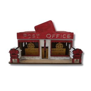 Amerikai posta - LED világítással, Karácsony, Karácsonyi lakásdekoráció, Karácsonyi falu, házikó, Famegmunkálás, Festett tárgyak, MESKA