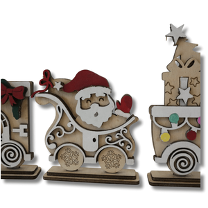 Rénszarvasos vonat dekoráció - karácsony - karácsonyi lakásdekoráció - karácsonyi falu, házikó - Meska.hu