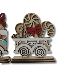 Rénszarvasos vonat dekoráció - karácsony - karácsonyi lakásdekoráció - karácsonyi falu, házikó - Meska.hu