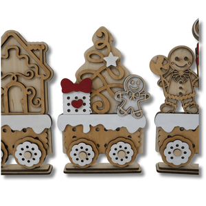 Keksz vonat dekoráció - karácsony - karácsonyi lakásdekoráció - karácsonyi falu, házikó - Meska.hu