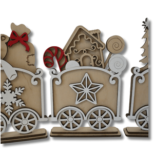 Hóember vonat dekoráció - karácsony - karácsonyi lakásdekoráció - karácsonyi falu, házikó - Meska.hu