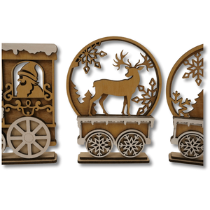 Klasszikus Mikulás vonat dekoráció - karácsony - karácsonyi lakásdekoráció - karácsonyi falu, házikó - Meska.hu