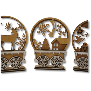 Klasszikus Mikulás vonat dekoráció - karácsony - karácsonyi lakásdekoráció - karácsonyi falu, házikó - Meska.hu