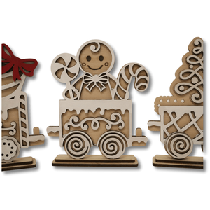 Mikulás vonat dekoráció - karácsony - karácsonyi lakásdekoráció - karácsonyi falu, házikó - Meska.hu