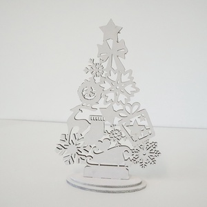 Karácsonyi talpas dísz - Fenyő, Karácsony, Karácsonyi lakásdekoráció, Karácsonyi lakásdíszek, Famegmunkálás, Festett tárgyak, MESKA