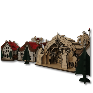 Karácsonyi dekorcsomag - Téli Álomfalu - LED világítással - karácsony - karácsonyi lakásdekoráció - karácsonyi falu, házikó - Meska.hu