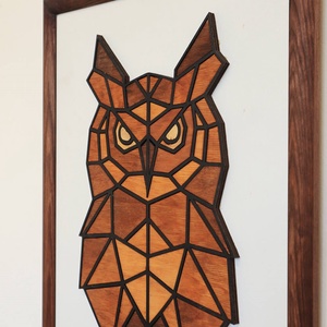 Polygon falikép lakásdekoráció - bagoly - otthon & életmód - dekoráció - fali és függő dekoráció - falra akasztható dekor - Meska.hu