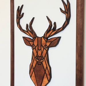 Polygon falikép lakásdekoráció - szarvas - otthon & életmód - dekoráció - fali és függő dekoráció - falra akasztható dekor - Meska.hu
