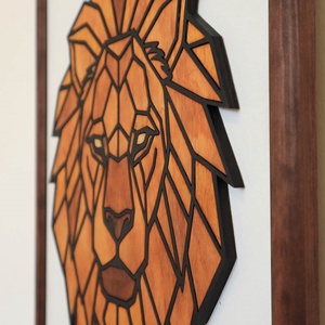 Polygon falikép lakásdekoráció - oroszlán - otthon & életmód - dekoráció - fali és függő dekoráció - falra akasztható dekor - Meska.hu