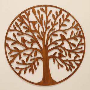 Életfa falikép - Egyenes törzsű, madárkákkal, Otthon & Életmód, Dekoráció, Kép & Falikép, Fából készült kép, Famegmunkálás, MESKA